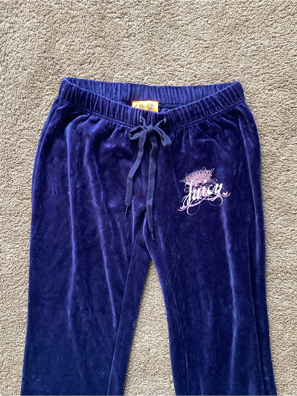 2000s Juicy Couture Blue Velour Sweatpants Large
